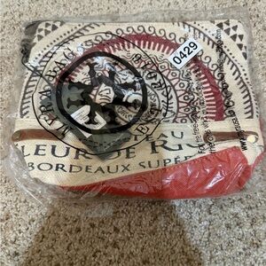 Myra Bag Red and Cream Cosmetic Bag